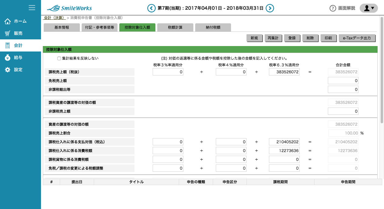 消費税申告書