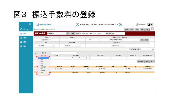 図3 振込手数料の確認