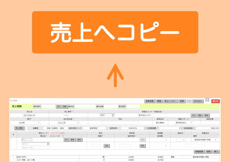 売上の複製